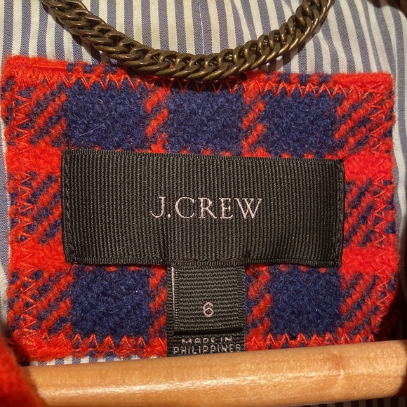 J. Crew Hamilton Plaid Peacoat Size 6 - Picture 10 of 15